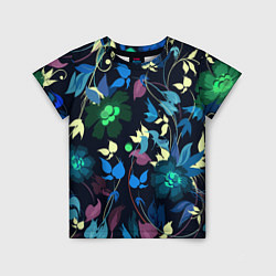 Футболка детская Color summer night Floral pattern, цвет: 3D-принт