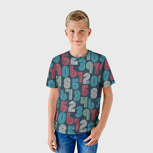 Детская футболка Цифры в стиле Ретро / 3D-принт – фото 3