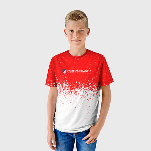 Детская футболка Атлетико белые брызги / 3D-принт – фото 3
