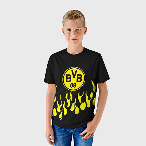 Детская футболка Borussia пламя / 3D-принт – фото 3