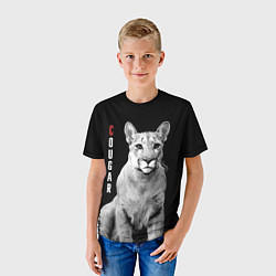 Футболка детская Cougar - wild cat, цвет: 3D-принт — фото 2
