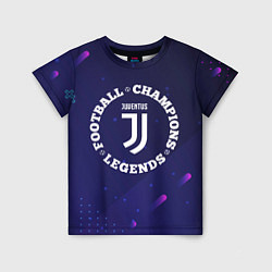 Футболка детская Символ Juventus и круглая надпись Football Legends, цвет: 3D-принт