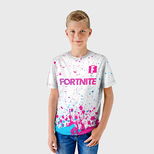 Детская футболка Fortnite Neon Gradient / 3D-принт – фото 3