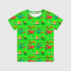 Футболка детская TEXTURE WITH DINOSAURS, цвет: 3D-принт