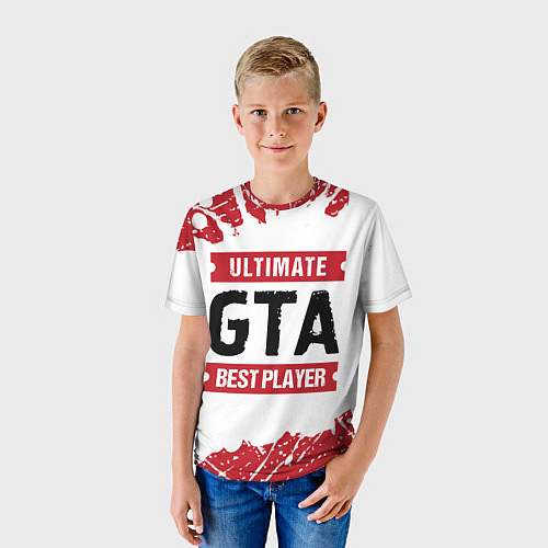 Детская футболка GTA: красные таблички Best Player и Ultimate / 3D-принт – фото 3