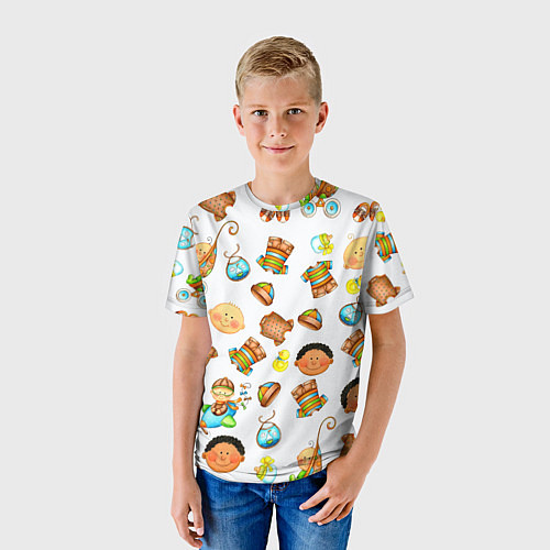 Детская футболка TEXTURE OF CHILDRENS PICTURES / 3D-принт – фото 3