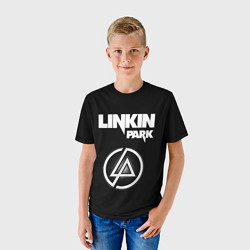 Детская футболка Linkin Park логотип и надпись / 3D-принт – фото 3