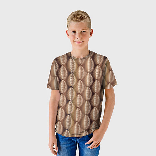 Детская футболка Объемные спиральные фигуры / 3D-принт – фото 3