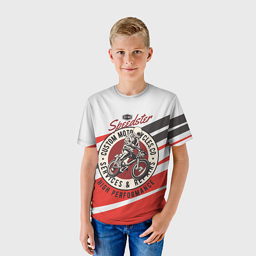 Детская футболка Мотокросс moto sport / 3D-принт – фото 3