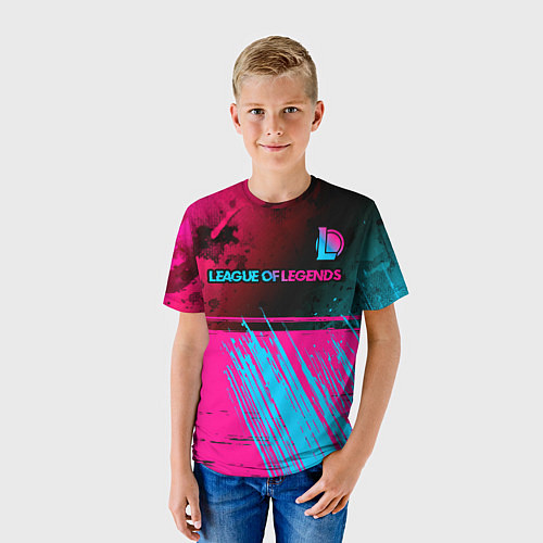 Детская футболка League of Legends Neon Gradient / 3D-принт – фото 3