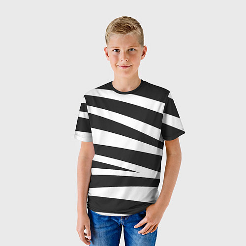 Детская футболка Зебра чёрные и белые полосы / 3D-принт – фото 3