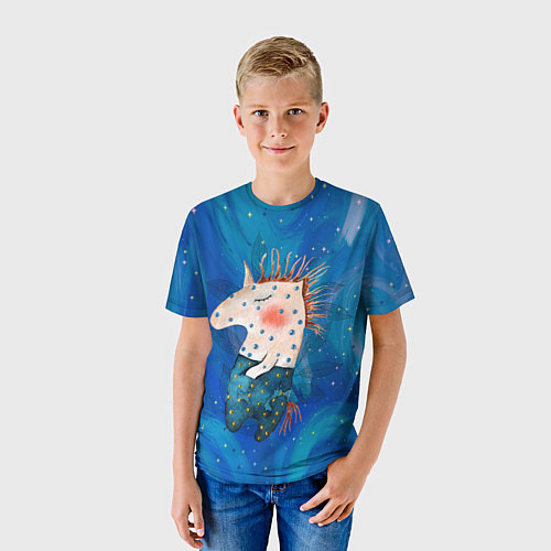 Детская футболка Конь в звездочках / 3D-принт – фото 3