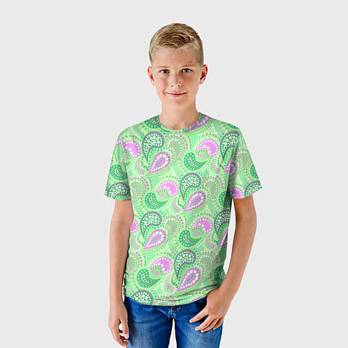 Детская футболка Turkish cucumber green background / 3D-принт – фото 3
