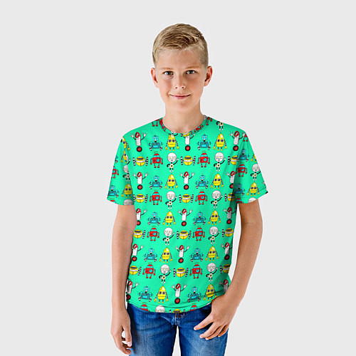 Детская футболка COLORFUL ROBOTS / 3D-принт – фото 3