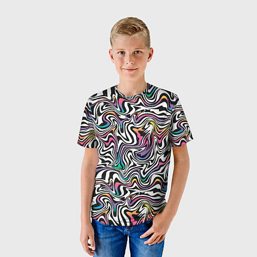 Детская футболка Цветная оптическая иллюзия / 3D-принт – фото 3