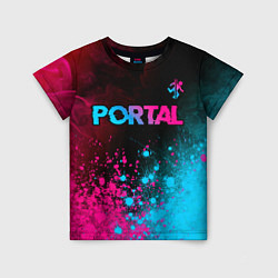 Футболка детская Portal Neon Gradient, цвет: 3D-принт