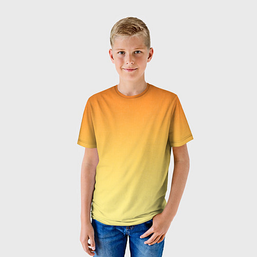 Детская футболка Оранжевый, желтый градиент / 3D-принт – фото 3