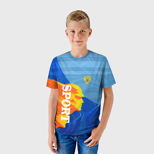Детская футболка РОССИЯ - СПОРТ - ГЕРБ / 3D-принт – фото 3