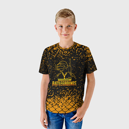 Детская футболка PlayerUnknowns Battlegrounds - брызги / 3D-принт – фото 3