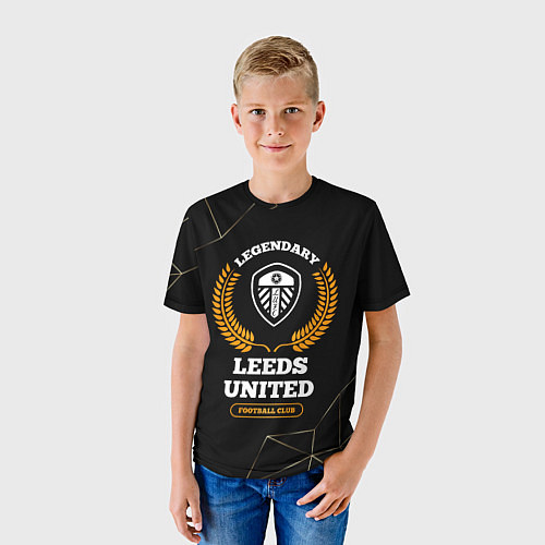 Детская футболка Лого Leeds United и надпись Legendary Football Clu / 3D-принт – фото 3