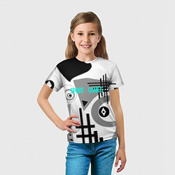 Футболка детская SPORT GAMES черно-белый абстрактный узор, цвет: 3D-принт — фото 2