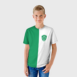 Футболка детская ФК Ахмат бело-зеленая форма, цвет: 3D-принт — фото 2