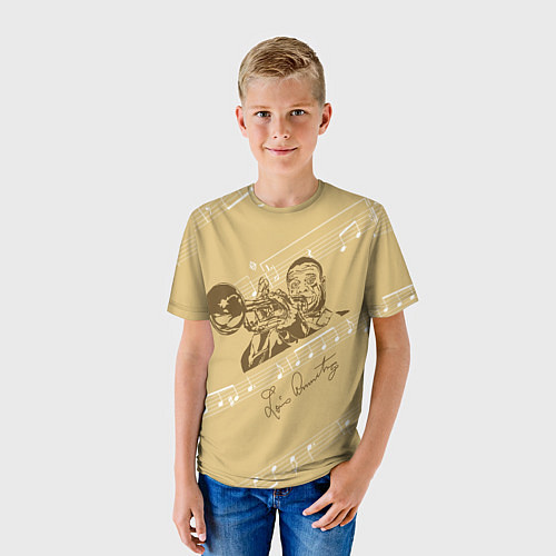 Детская футболка Великий джазмен - Луис Армстронг / 3D-принт – фото 3