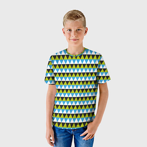 Детская футболка Геометрические треугольники / 3D-принт – фото 3
