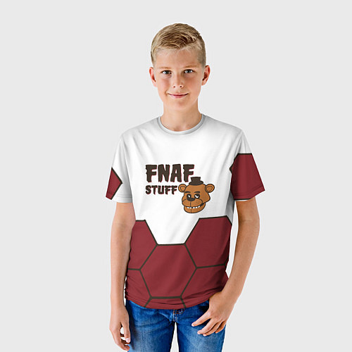 Детская футболка Пять ночей с фредди - соты / 3D-принт – фото 3