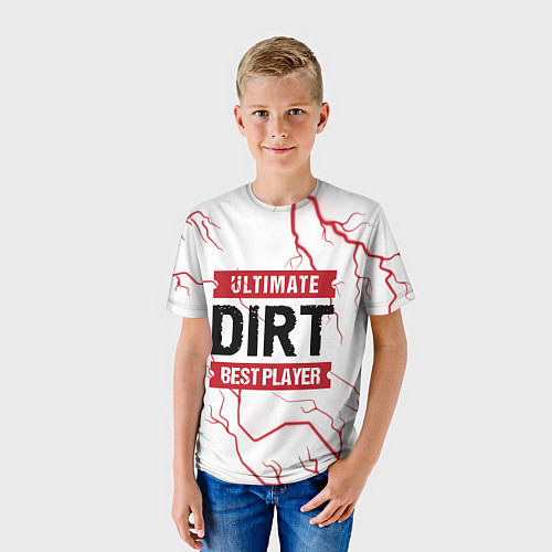 Детская футболка Dirt: красные таблички Best Player и Ultimate / 3D-принт – фото 3