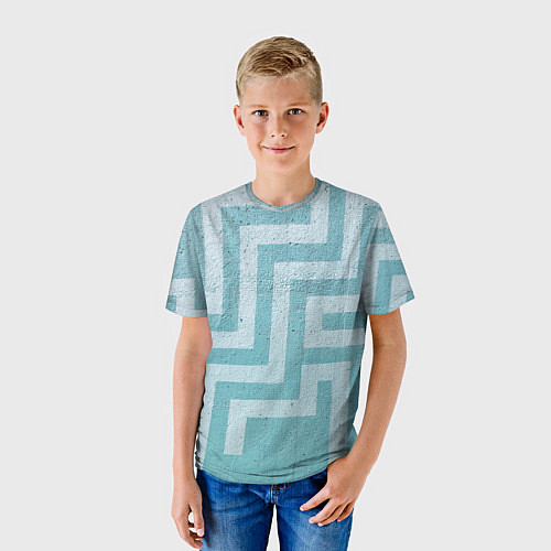 Детская футболка Абстрактный лабиринт на поверхности - Голубой / 3D-принт – фото 3