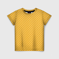 Футболка детская Волнистые желтые узоры, цвет: 3D-принт