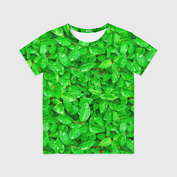 Футболка детская Зелёные листья - текстура, цвет: 3D-принт