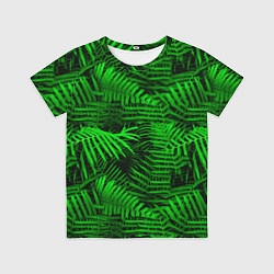 Футболка детская Листья папоротника - текстура, цвет: 3D-принт