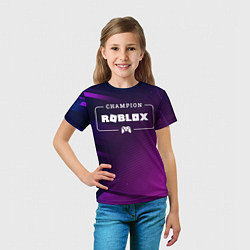 Футболка детская Roblox Gaming Champion: рамка с лого и джойстиком, цвет: 3D-принт — фото 2