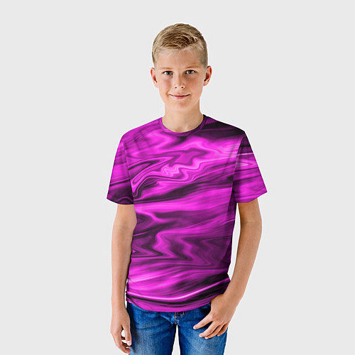 Детская футболка Розово-пурпурный закат / 3D-принт – фото 3