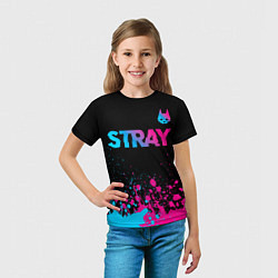 Футболка детская Stray - neon gradient logo, цвет: 3D-принт — фото 2