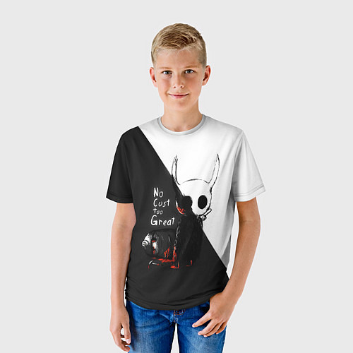 Детская футболка Hollow Knight черно-белое / 3D-принт – фото 3