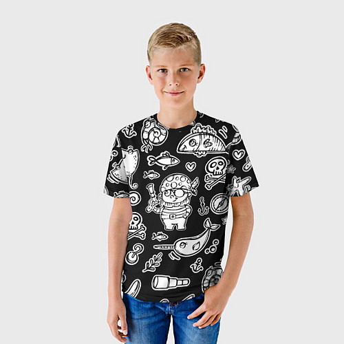 Детская футболка Пират и его окружение - паттерн / 3D-принт – фото 3