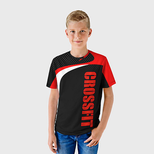 Детская футболка CrossFit - Красный спортивный / 3D-принт – фото 3