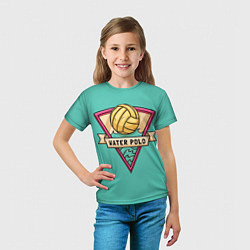 Футболка детская Водное поло - золотой мяч, цвет: 3D-принт — фото 2