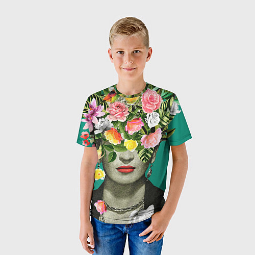 Детская футболка Фрида Кало - Арт Портрет / 3D-принт – фото 3