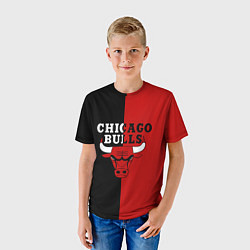 Футболка детская Чикаго Буллз black & red, цвет: 3D-принт — фото 2