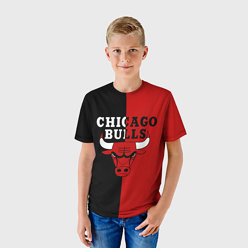 Детская футболка Чикаго Буллз black & red / 3D-принт – фото 3