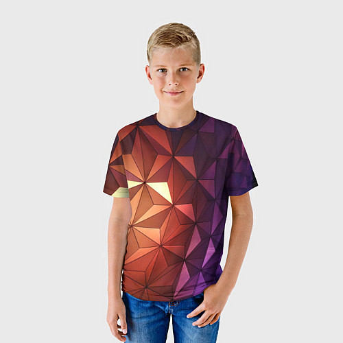 Детская футболка Абстрактная металлическая поверхность планеты / 3D-принт – фото 3