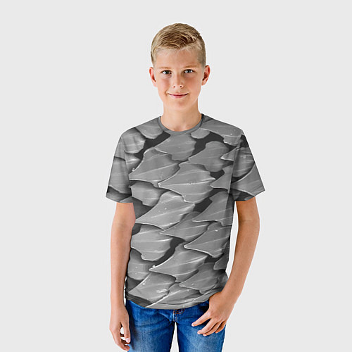 Детская футболка Кожа акулы - броня / 3D-принт – фото 3