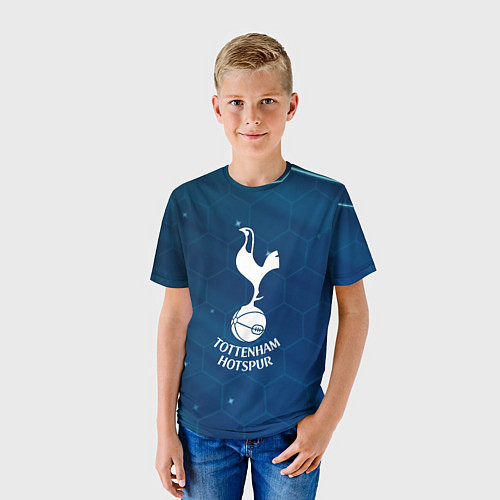 Детская футболка Tottenham hotspur Соты абстракция / 3D-принт – фото 3