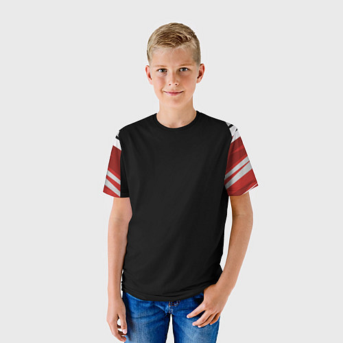 Детская футболка Кроссфит униформа - Красная абстракция / 3D-принт – фото 3