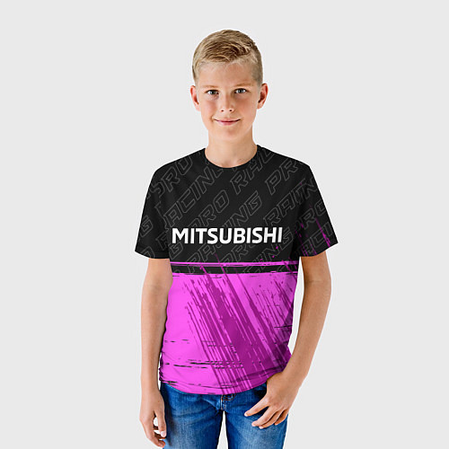 Детская футболка Mitsubishi pro racing: символ сверху / 3D-принт – фото 3