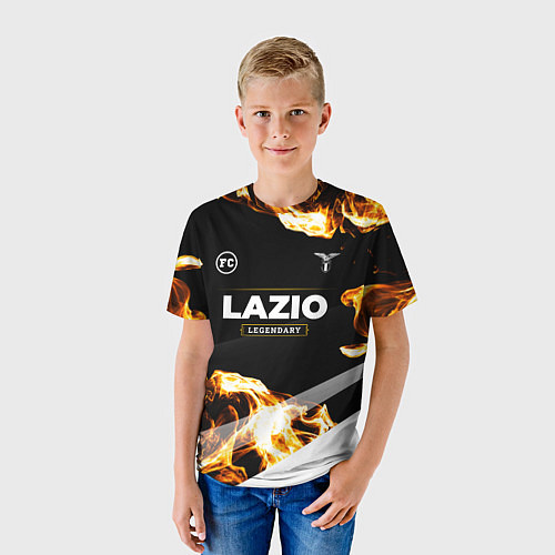 Детская футболка Lazio legendary sport fire / 3D-принт – фото 3
